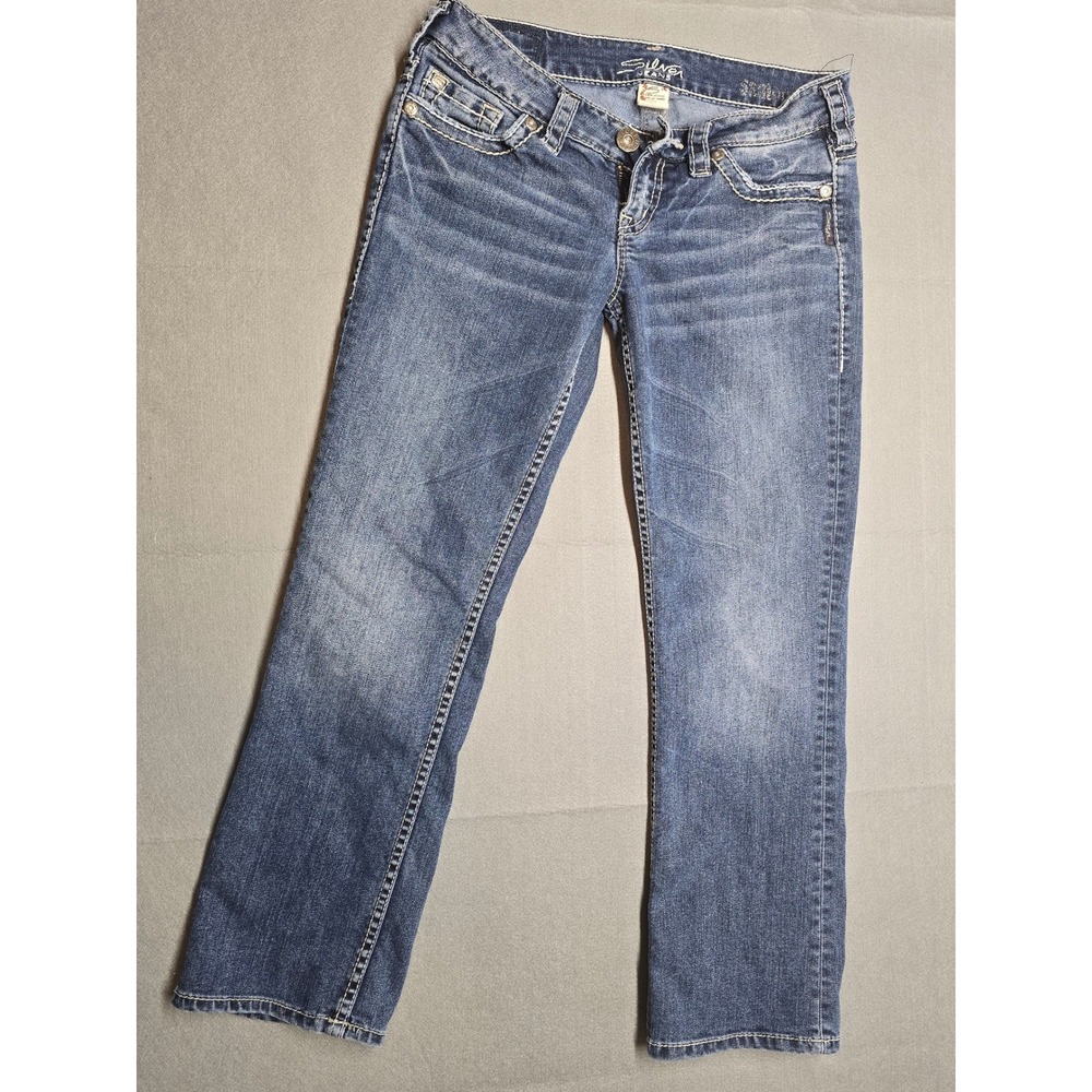 Silver Jeans Santorini Women 26 Straight Leg Medium Wash Low Rise L1509SKA377